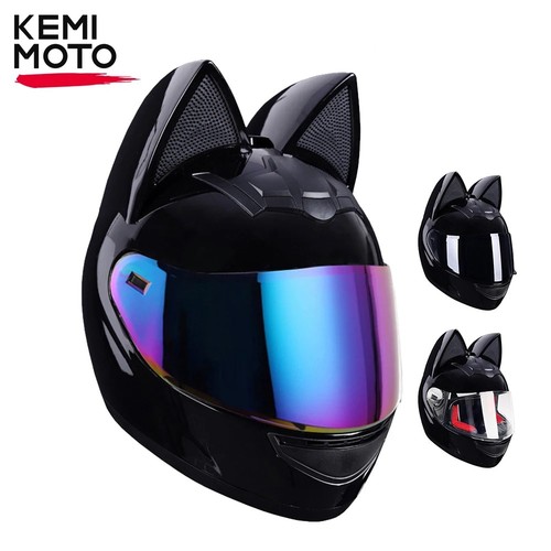 Cat ear motorcycle helmet - cat,