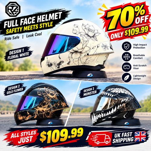 Full face motorcycle - full, helmet