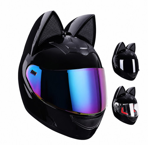 Cat ear motorcycle - motorcycle, helmet