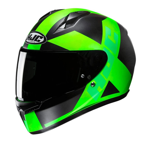 Hjc c10 tez green black - green, full